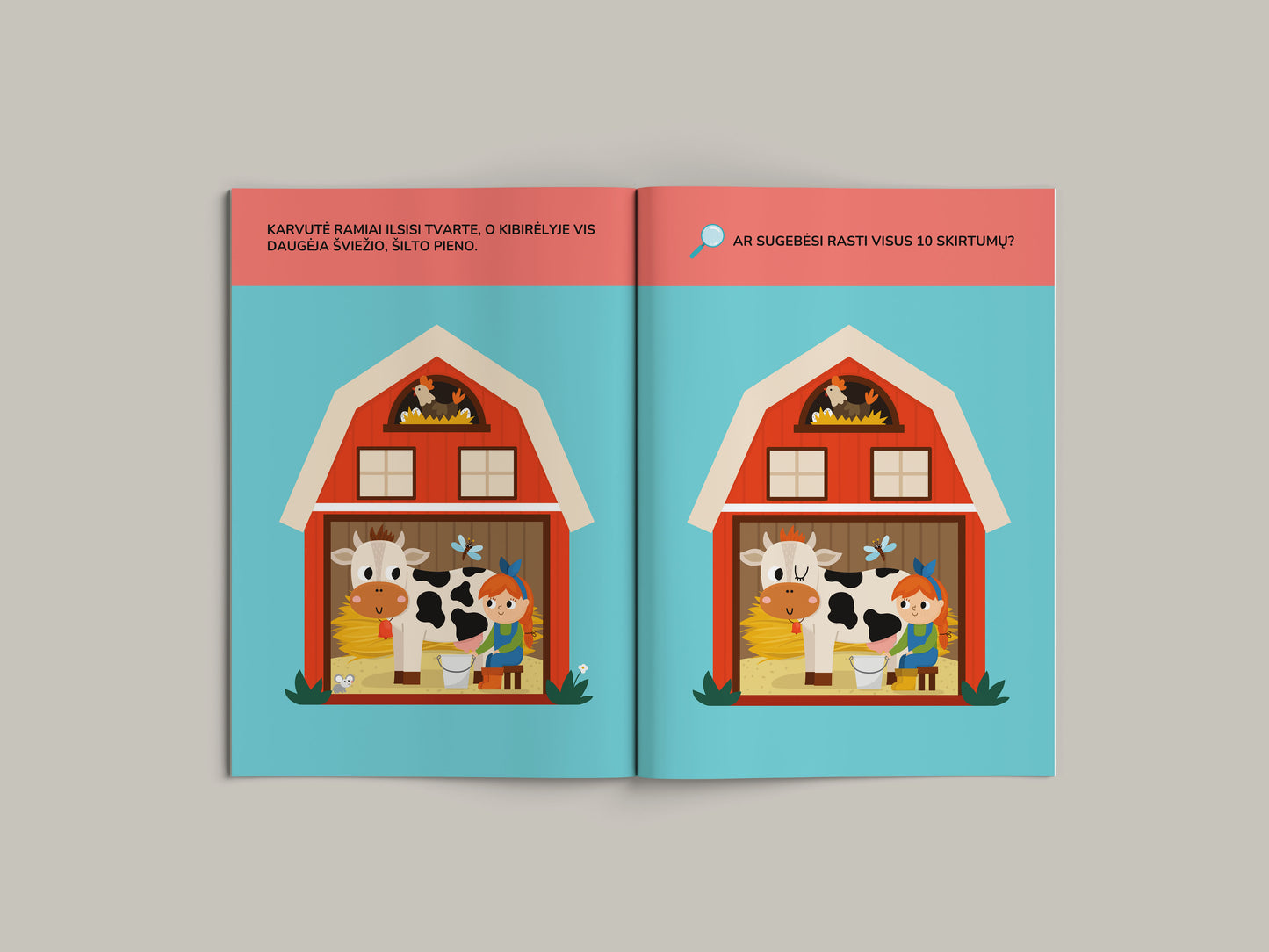 Книга с наклейками. Найдите 10 отличий.