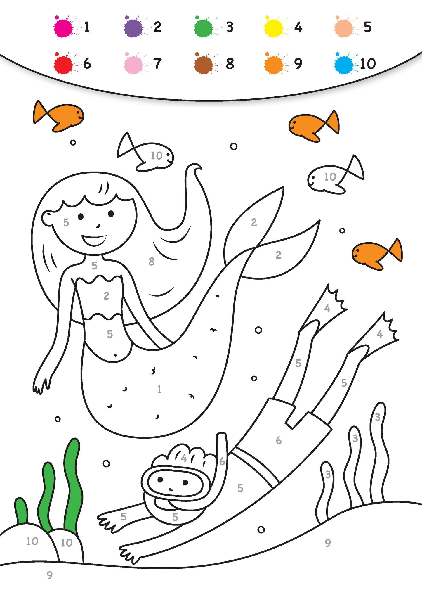 Coloring book "Colored numbers", book 1