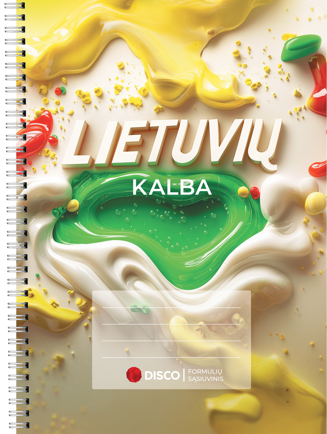 Formulių sąsiuvinis lietuvių kalbai DISCO, 50 l., linijomis, su spirale