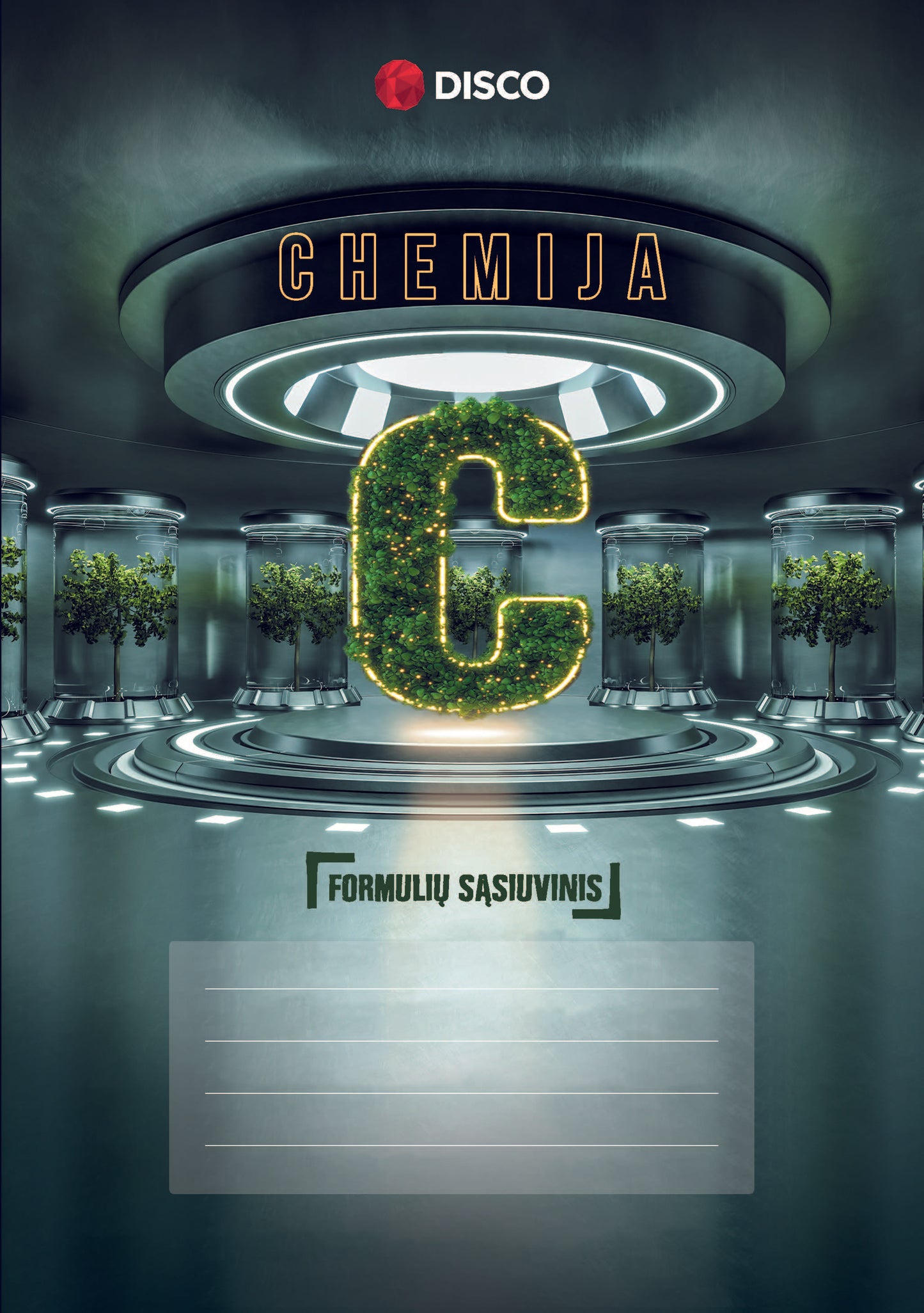 Formulių sąsiuvinis chemijai DISCO, 50 l., langeliais, su spirale