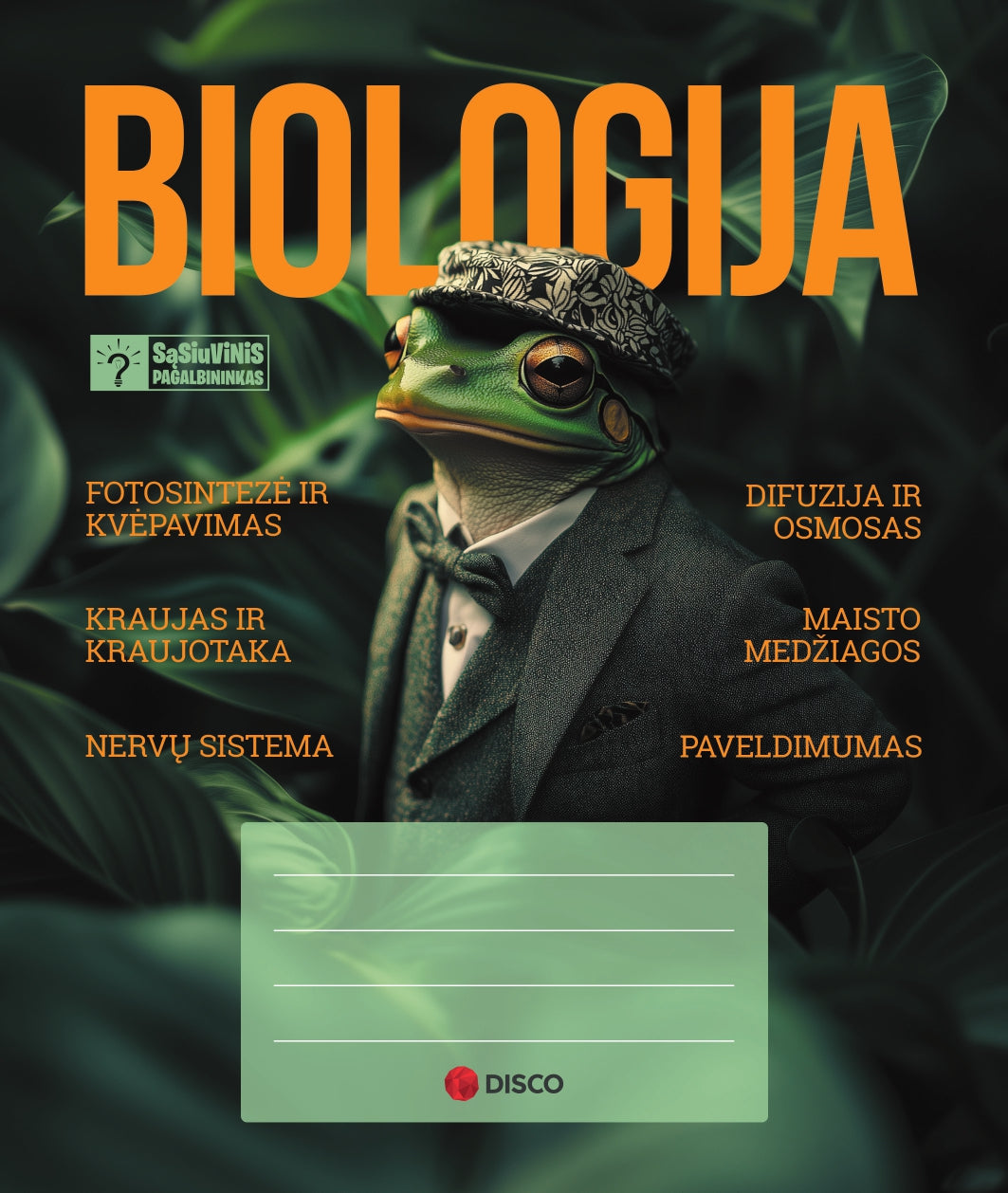 Sąsiuvinis-pagalbininkas biologijai DISCO, 32 l., langeliais