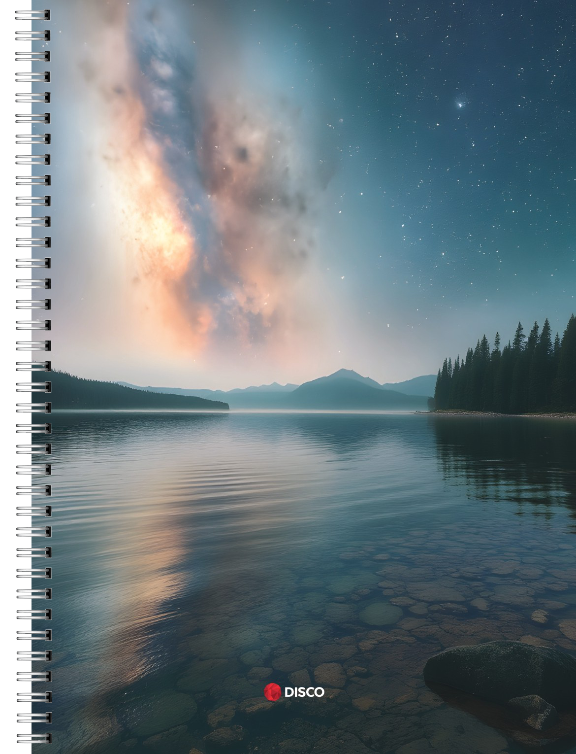 Productivity notebook DISCO, 100 sheets, squares, with spiral