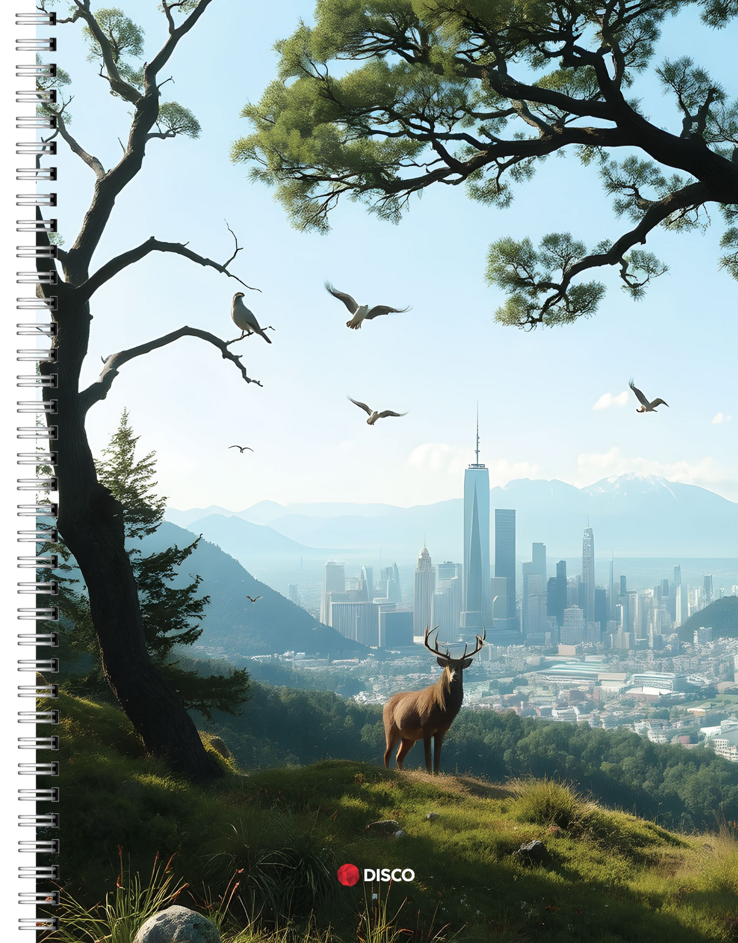 Productivity notebook DISCO, 100 sheets, squares, with spiral