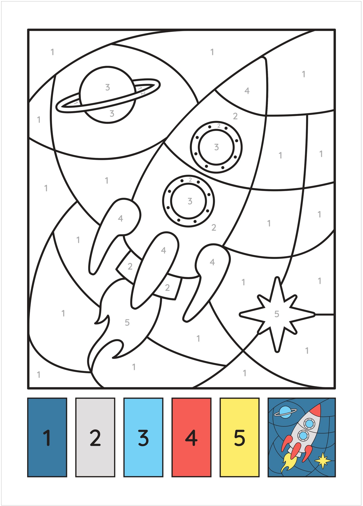 Цветные цифры от 1 до 5