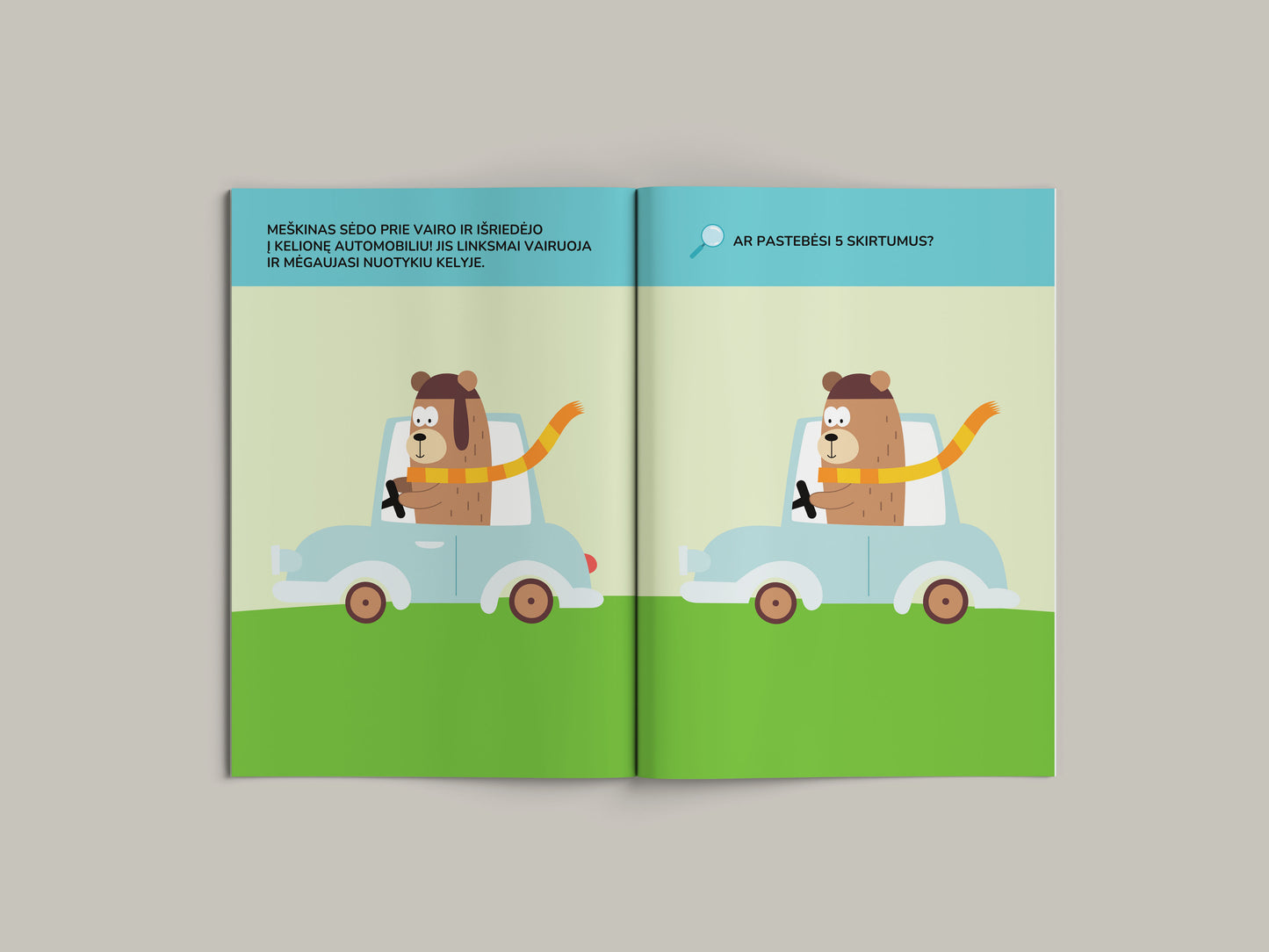 Книга с наклейками. Найдите 5 отличий.