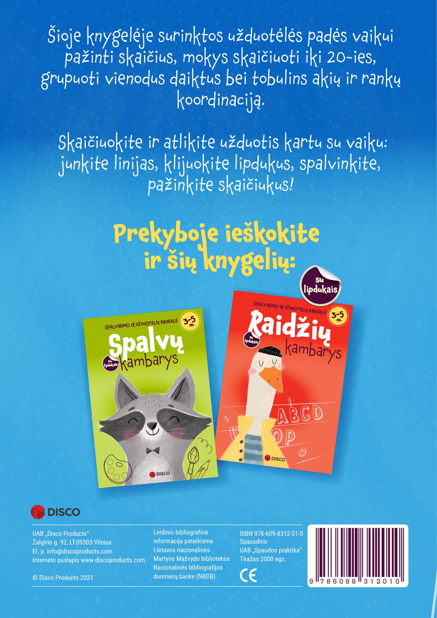 Spalvinimo ir užduotėlių knygelė „Skaičių kambarys“ (su defektu)