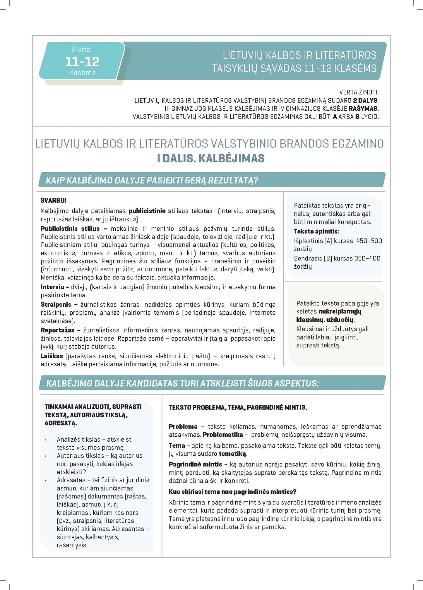 Formulių sąsiuvinis, lietuvių kalba, 50 lapų, lin., A4, spiralė (11-12 klasėms)