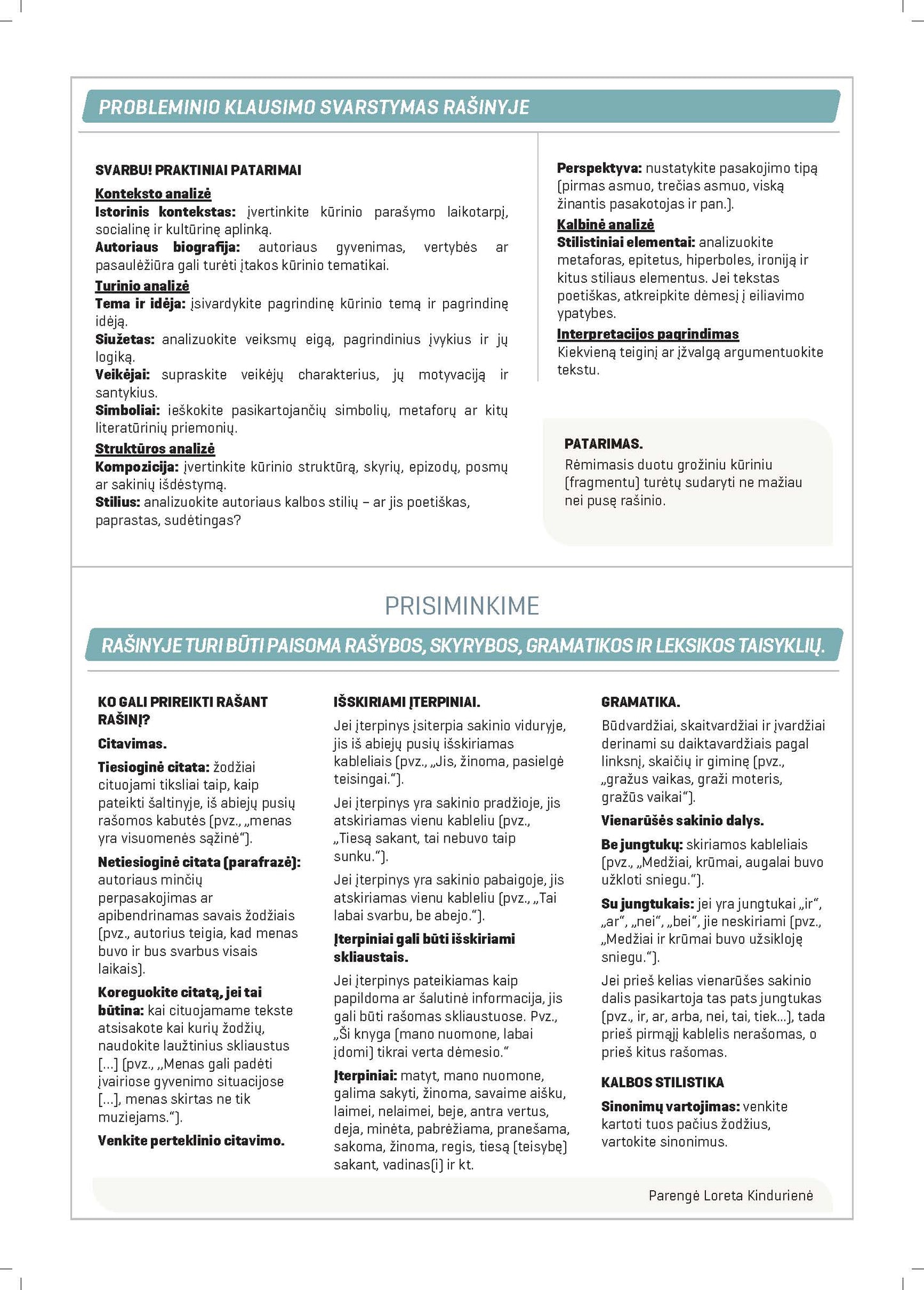 Formulių sąsiuvinis, lietuvių kalba, 50 lapų, lin., A4, spiralė (11-12 klasėms)