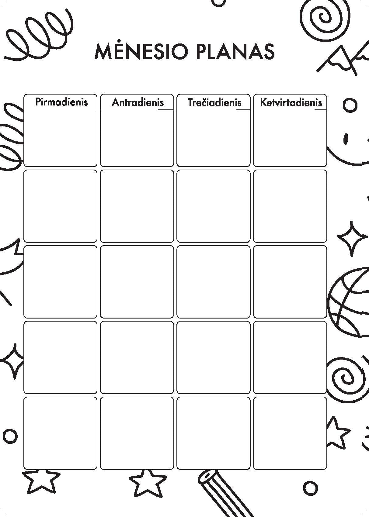 Planuoklis moksleiviams, 52 lapų, A5 formato, su spirale
