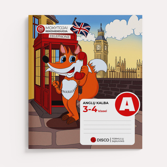 Formula notebook for English, grades 3-4, 14 sheets, lines.