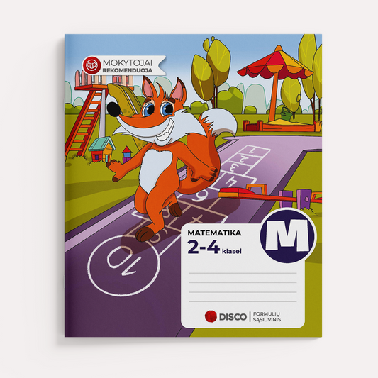 Formula notebook for mathematics, 2-4 grades, 14 sheets, square