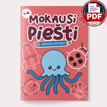 Mokausi piešti – skaitmeninė užduočių knygelė (PDF)