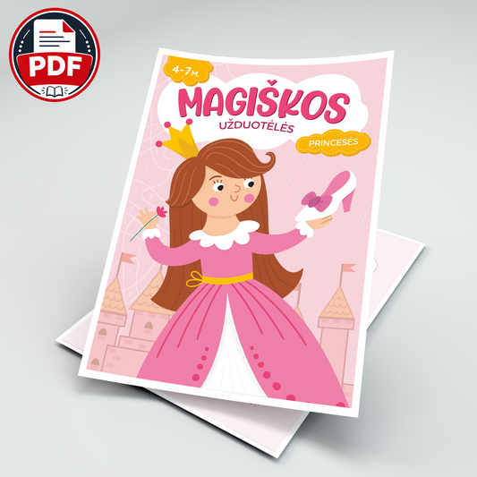Magiškos užduotėlės. Princesės – skaitmeninė užduočių knygelė (PDF)