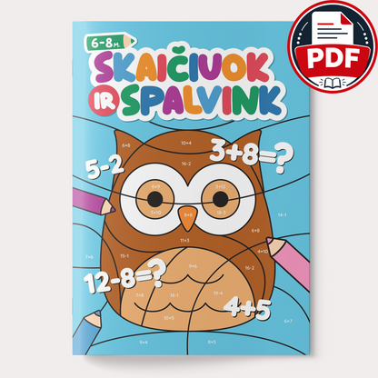 Skaičiuok ir spalvink – skaitmeninė spalvinimo knygelė (PDF)