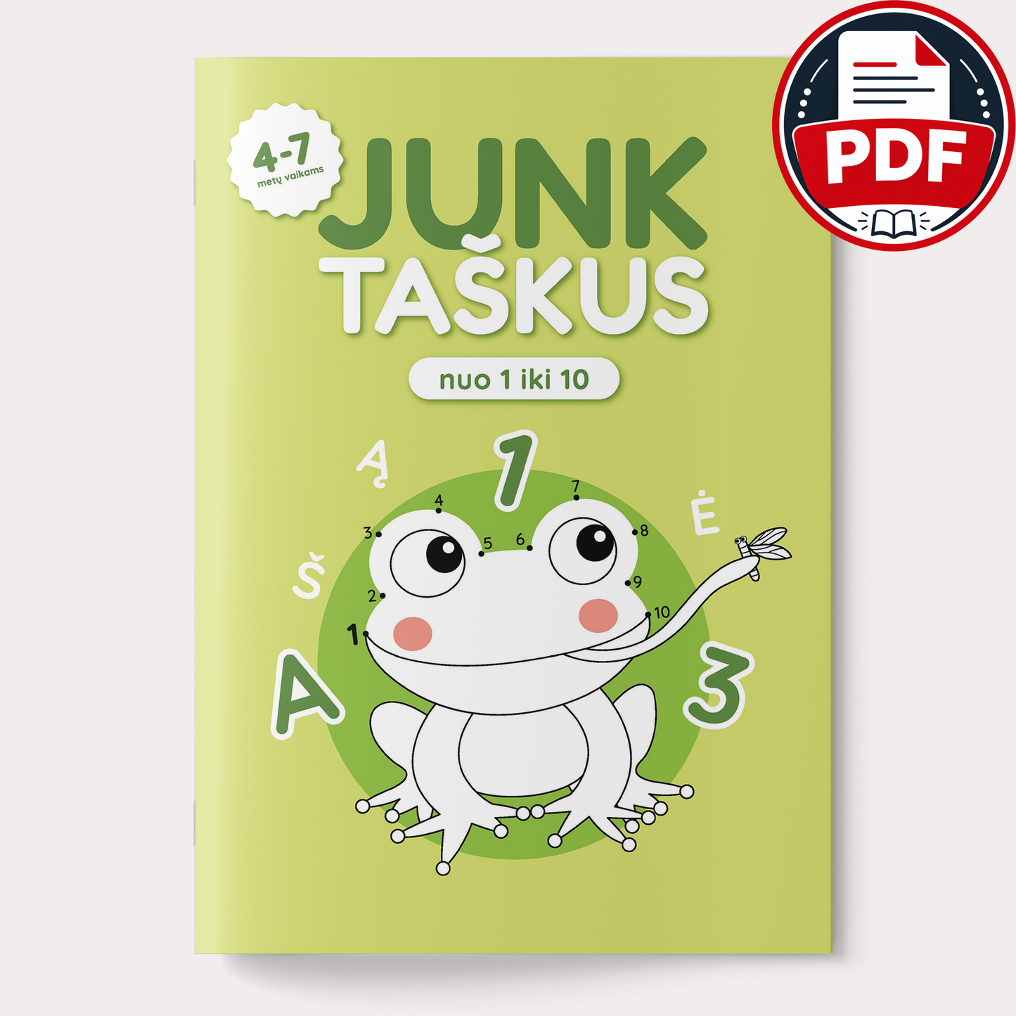 Junk taškus nuo 1 iki 10 – skaitmeninė užduočių knygelė (PDF)