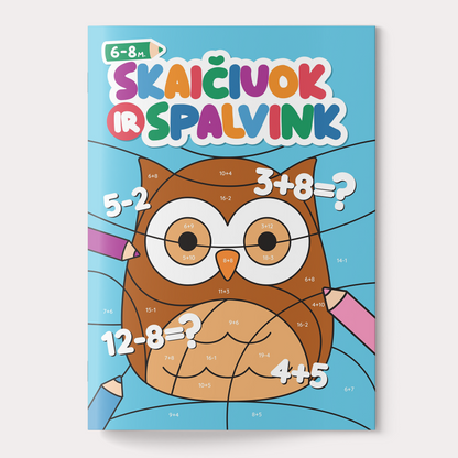 Užduočių ir spalvinimo knygelė: Skaičiuok ir spalvink