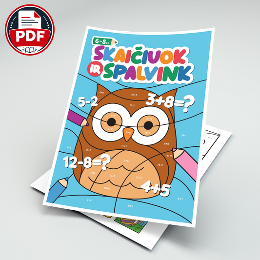 Skaičiuok ir spalvink – skaitmeninė spalvinimo knygelė (PDF)