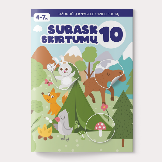 Sticker book. Find 10 differences