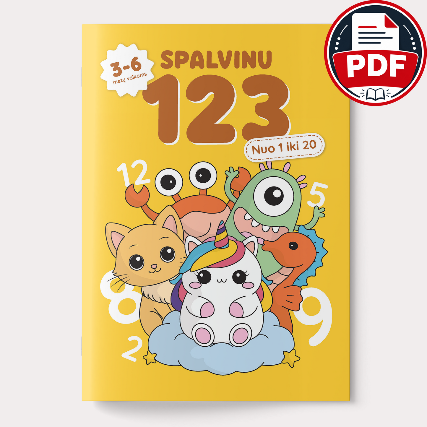 Spalvinu 123 – skaitmeninė spalvinimo knygelė (PDF)