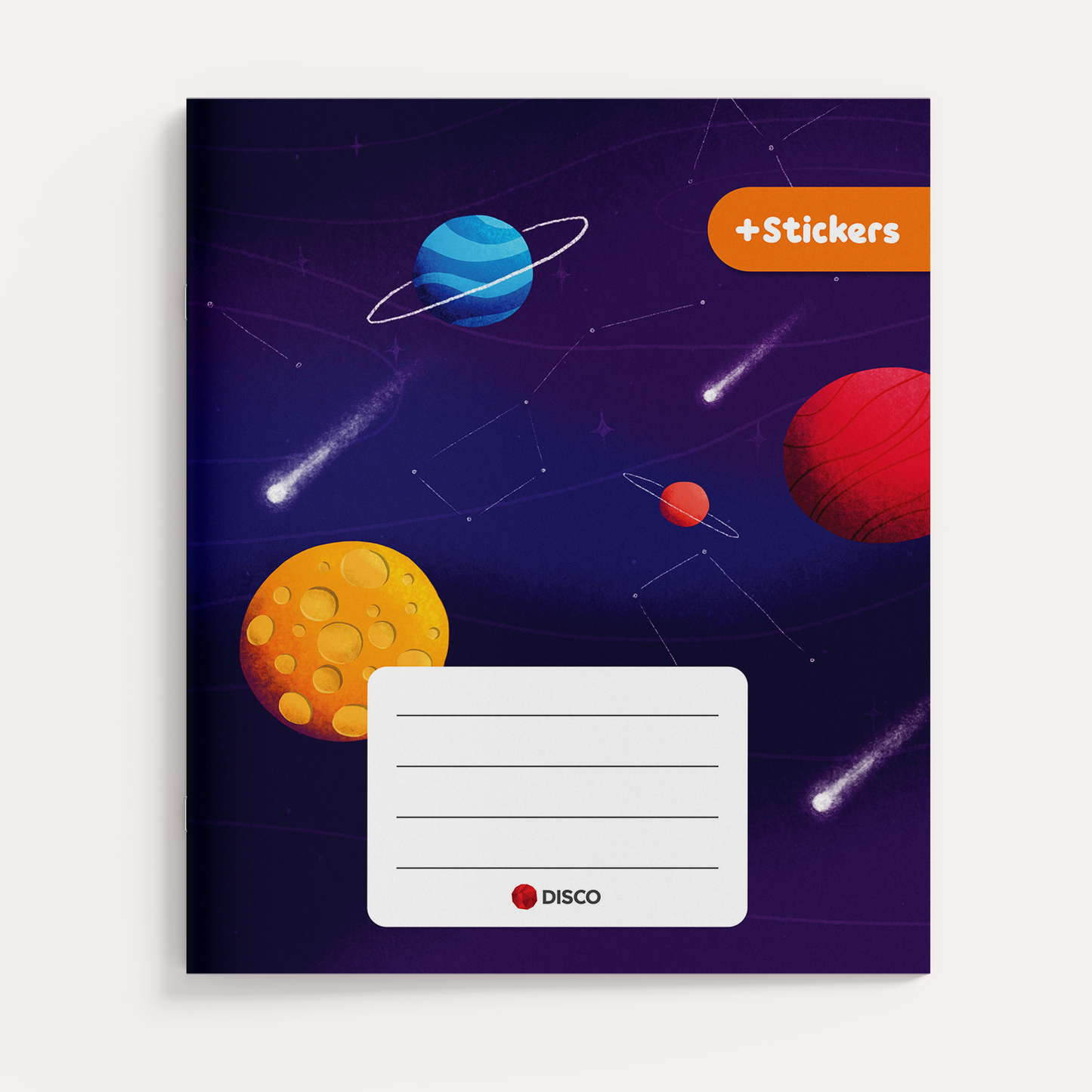 Notebook with stickers, 12 l, with lines (2-4th grade)