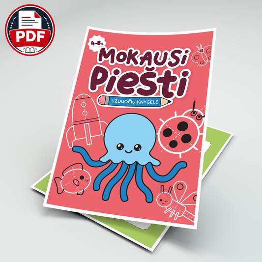 Mokausi piešti – skaitmeninė užduočių knygelė (PDF)