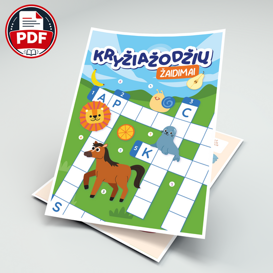 Kryžiažodžių žaidimai – skaitmeninė užduočių knygelė (PDF)