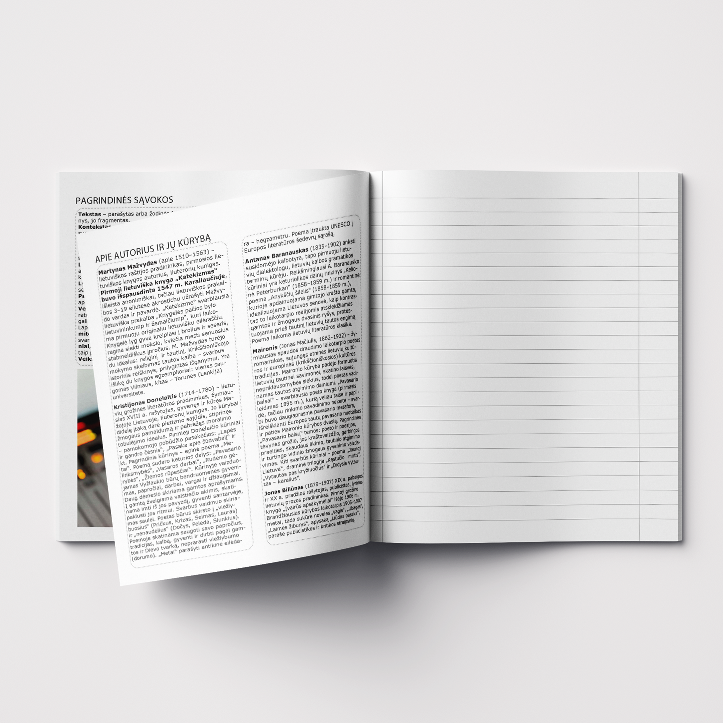 Helper notebook, Literature, 32 sheets, lined