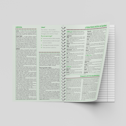 Formula notebook for the Lithuanian language, 50 sheets, lines, with spiral