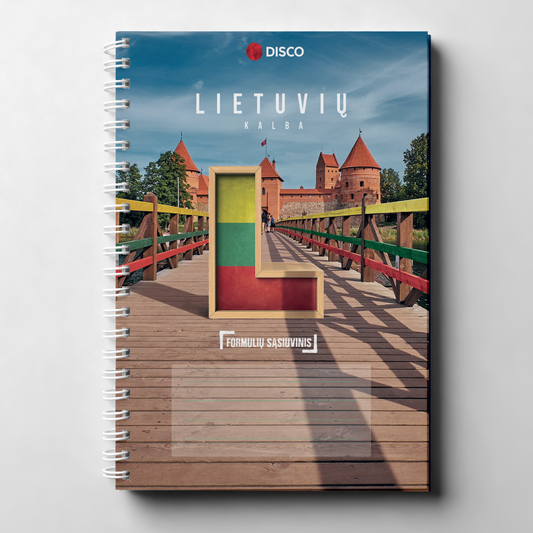 Formula notebook for the Lithuanian language, 50 sheets, lines, with spiral