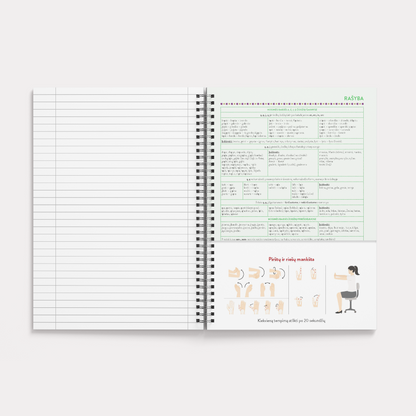 Formula notebook for the Lithuanian language, 50 sheets, lines, with spiral