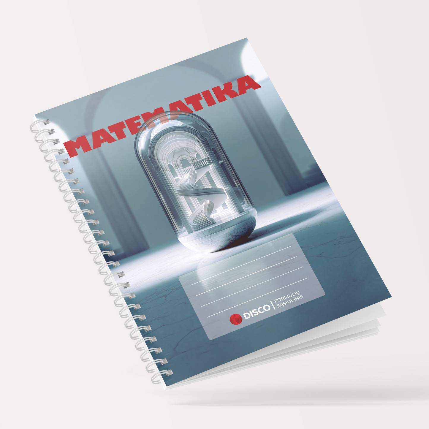 Formulių sąsiuvinis matematikai, 50 l., langeliais, su spirale
