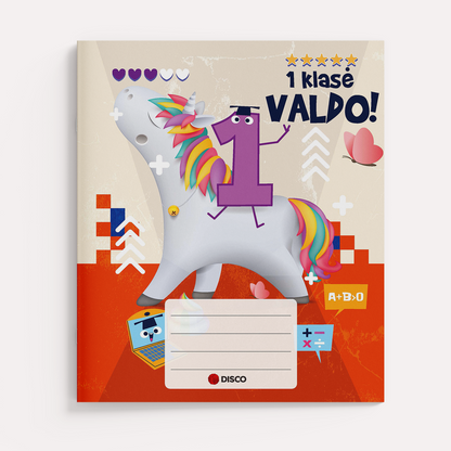 First-grader's notebook, 12 sheets, lines