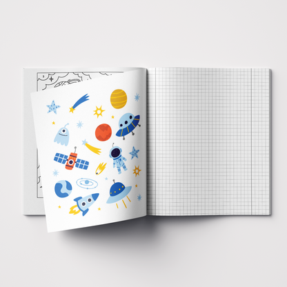 Notebook with stickers, 12 l, with lines (2-4th grade)