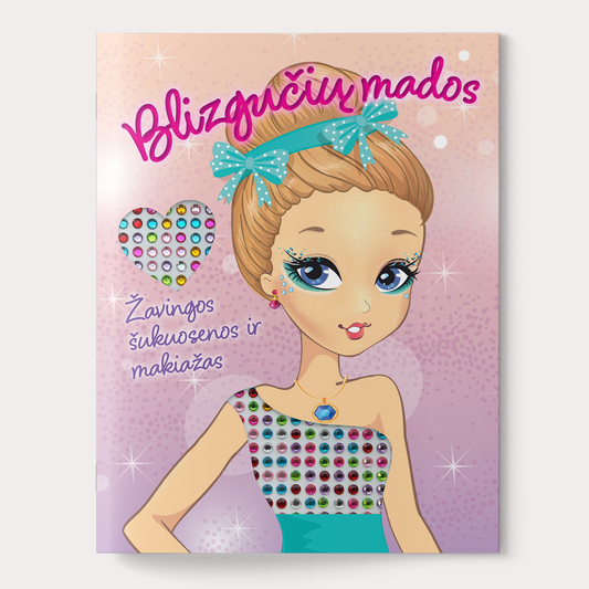 Sticker book. Glitter fashion. Hairstyles