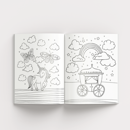 Magic coloring book with glitter stickers