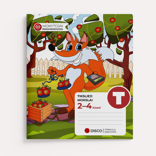 Formula notebook for exact sciences, 2-4 grades, 12 sheets, square