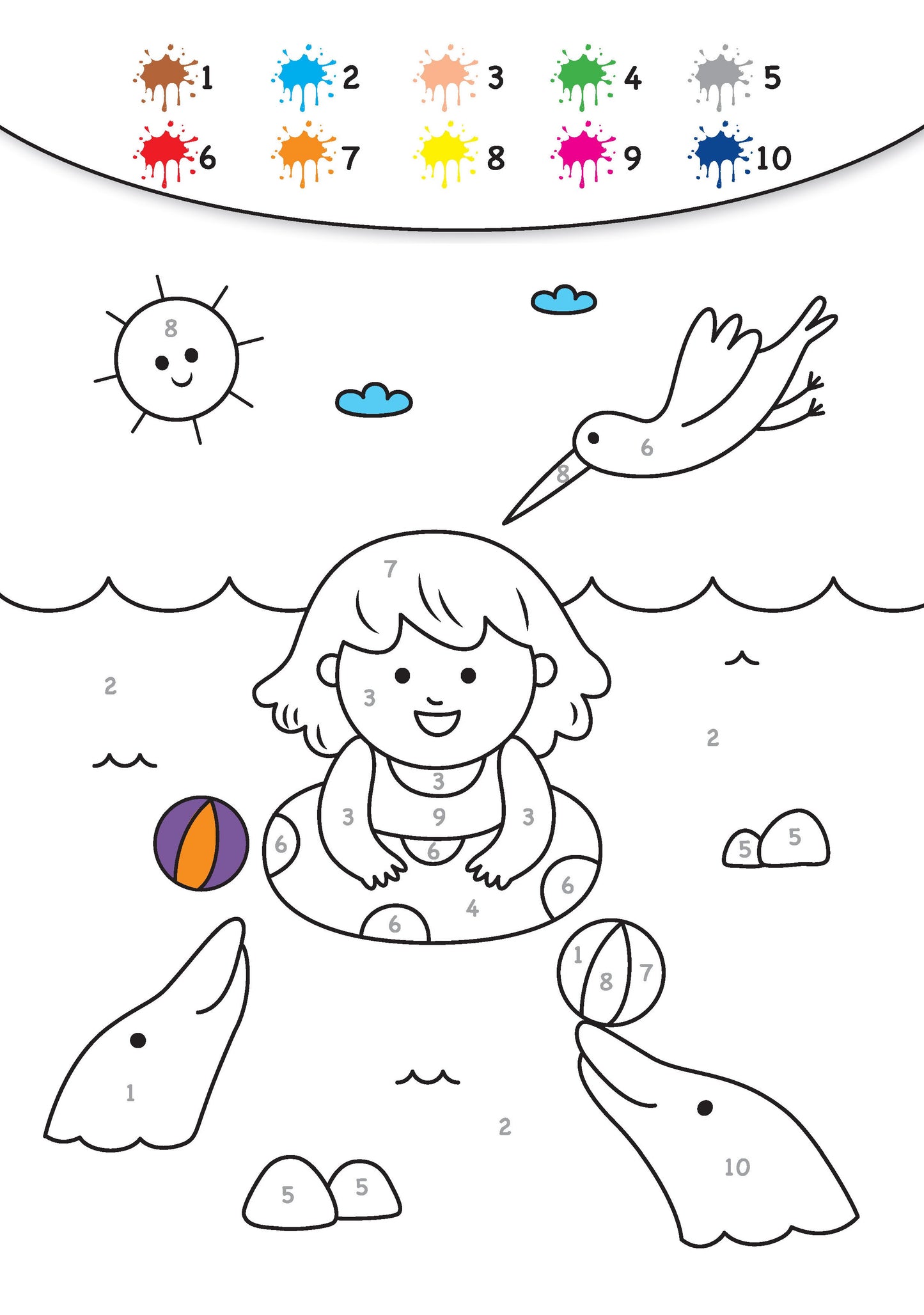 Coloring book "Colored numbers", book 1