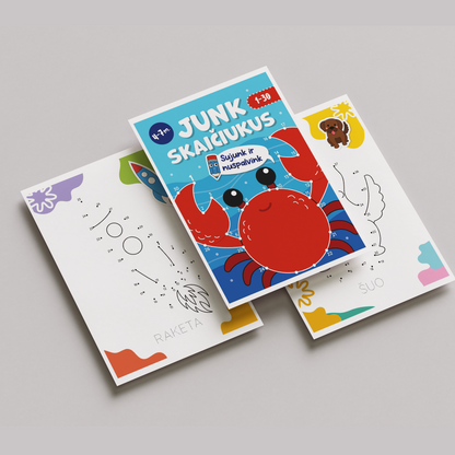 Junk skaičiukus nuo 1 iki 30 – skaitmeninė užduočių knygelė (PDF)