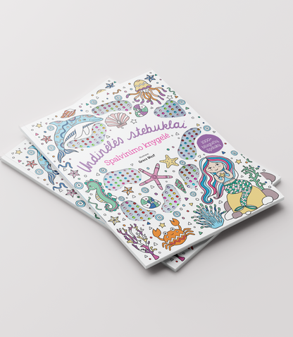 Раскраска с блестящими наклейками. Чудеса русалочки