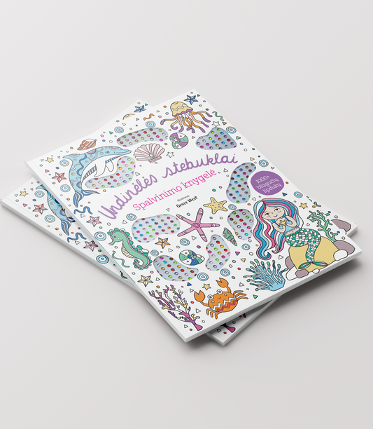 Раскраска с блестящими наклейками. Чудеса русалочки