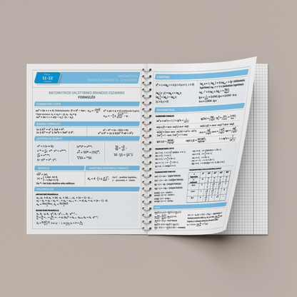 Тетрадь с формулами, математика, 50 листов, клетка, формат A4, на спирали (для 11–12 классов)