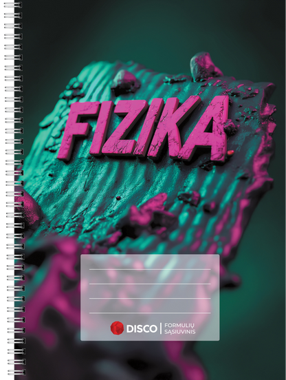 Formulių sąsiuvinis fizikai DISCO, 50 l., langeliais, su spirale