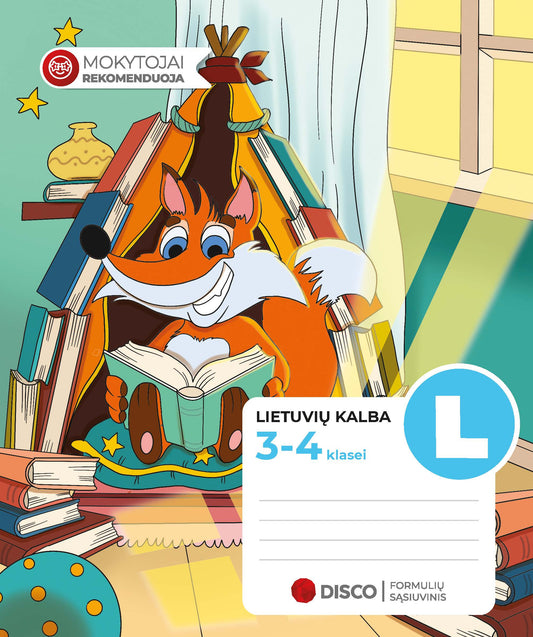 Formula notebook for the Lithuanian language DISCO, 3-4 grades, 14 sheets, lines.