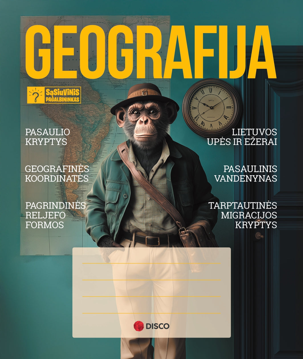 Sąsiuvinis-pagalbininkas geografijai DISCO, 32 l., langeliais