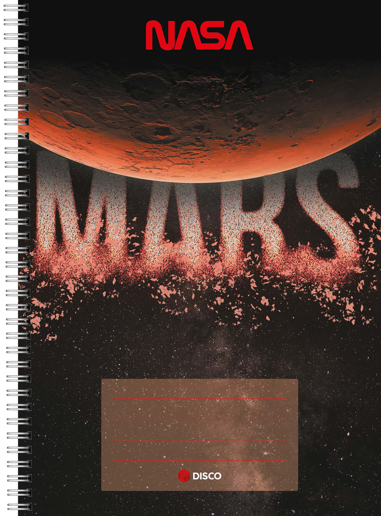 Notebook DISCO NASA, 50 sheets, lines, with spiral