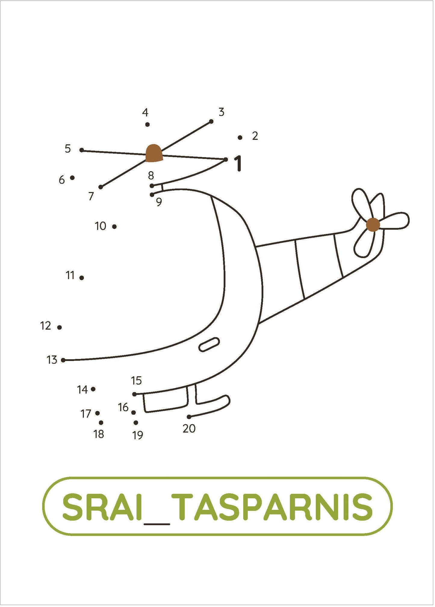 Junk taškus nuo 1 iki 20
