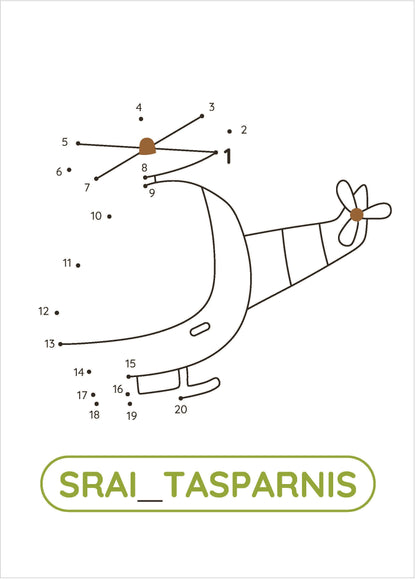 Junk taškus nuo 1 iki 20