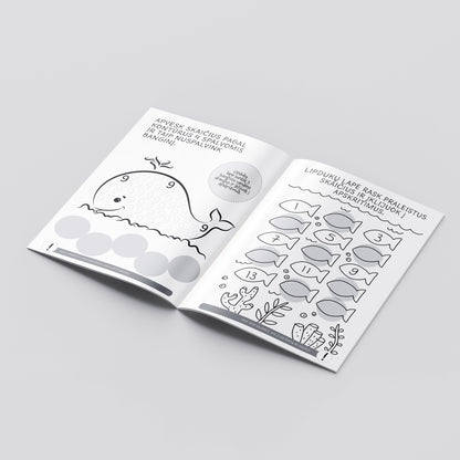 Книжка с заданиями и акварель