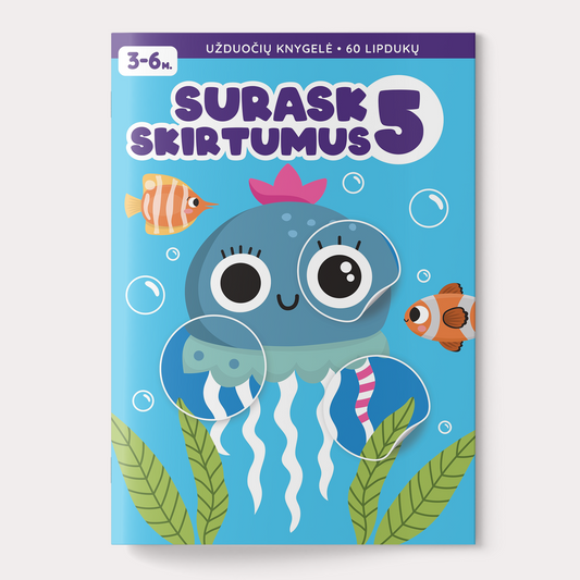 Sticker book. Find 5 differences