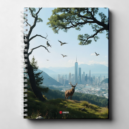 Productivity notebook, 100 sheets, squares, with spiral